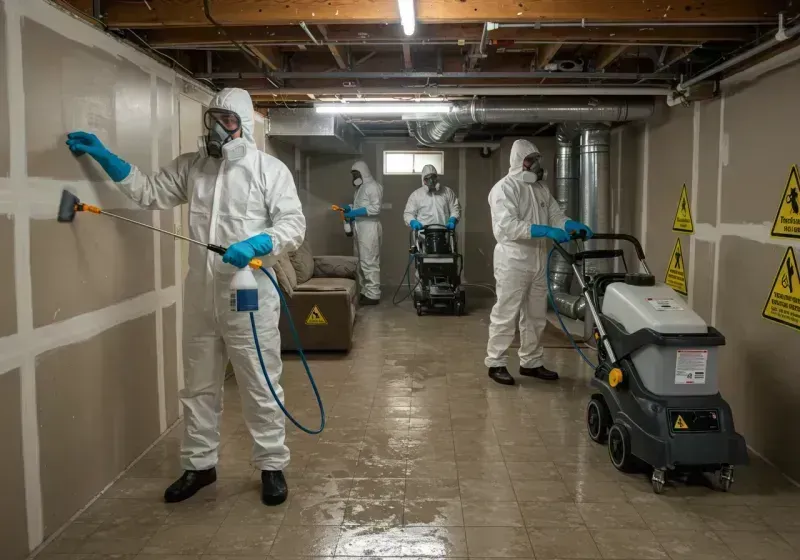 Basement Moisture Removal and Structural Drying process in Dinwiddie County, VA